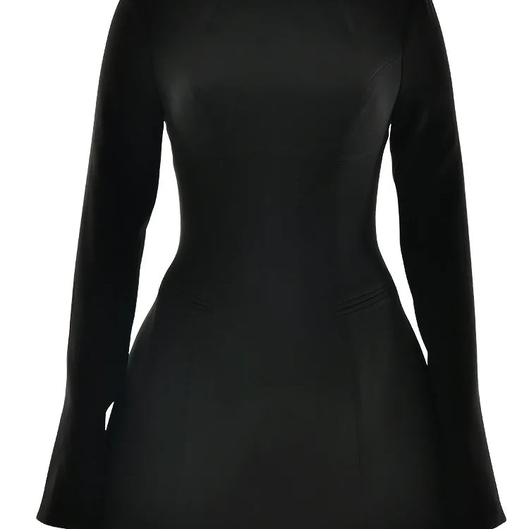 Articat Elegant Long Sleeved Bodycon Women Dress Sexy Slim Backless Mini Vestido Autumn And Winter New 2025 Party Evening Dress