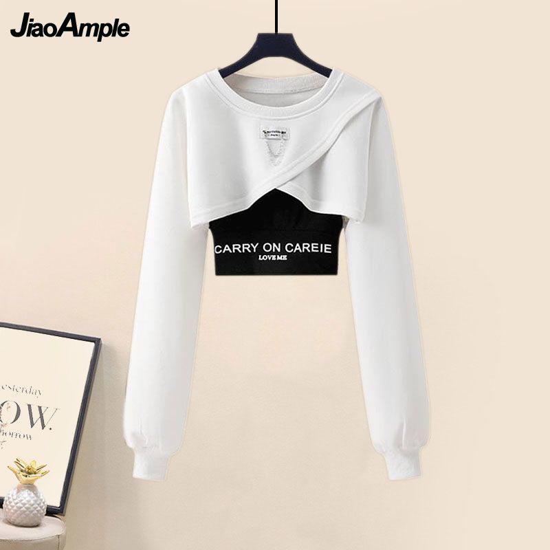 Women's Autumn Winter Suit Korean Elegant Loose Short Sweater Vest Cargo Pants 3 Piece 2024 New Casual Sportswear Matching Set