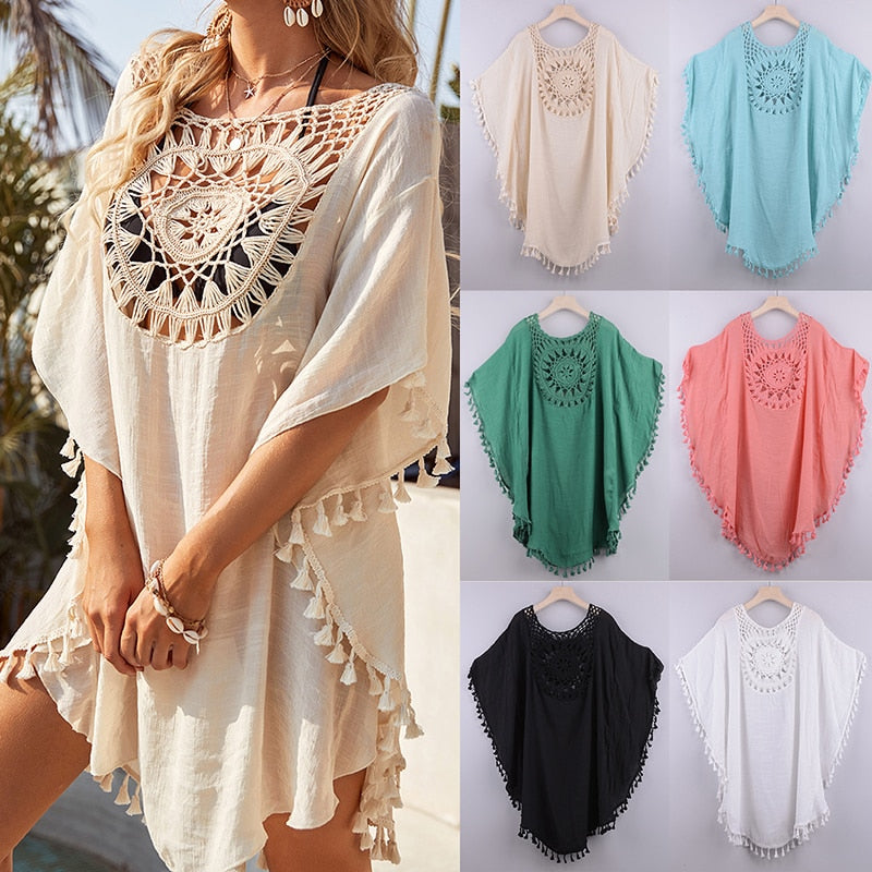 Swimsuit Cover Ups for Swimwear Beach Tunic Dress Cotton Summer Cover Up