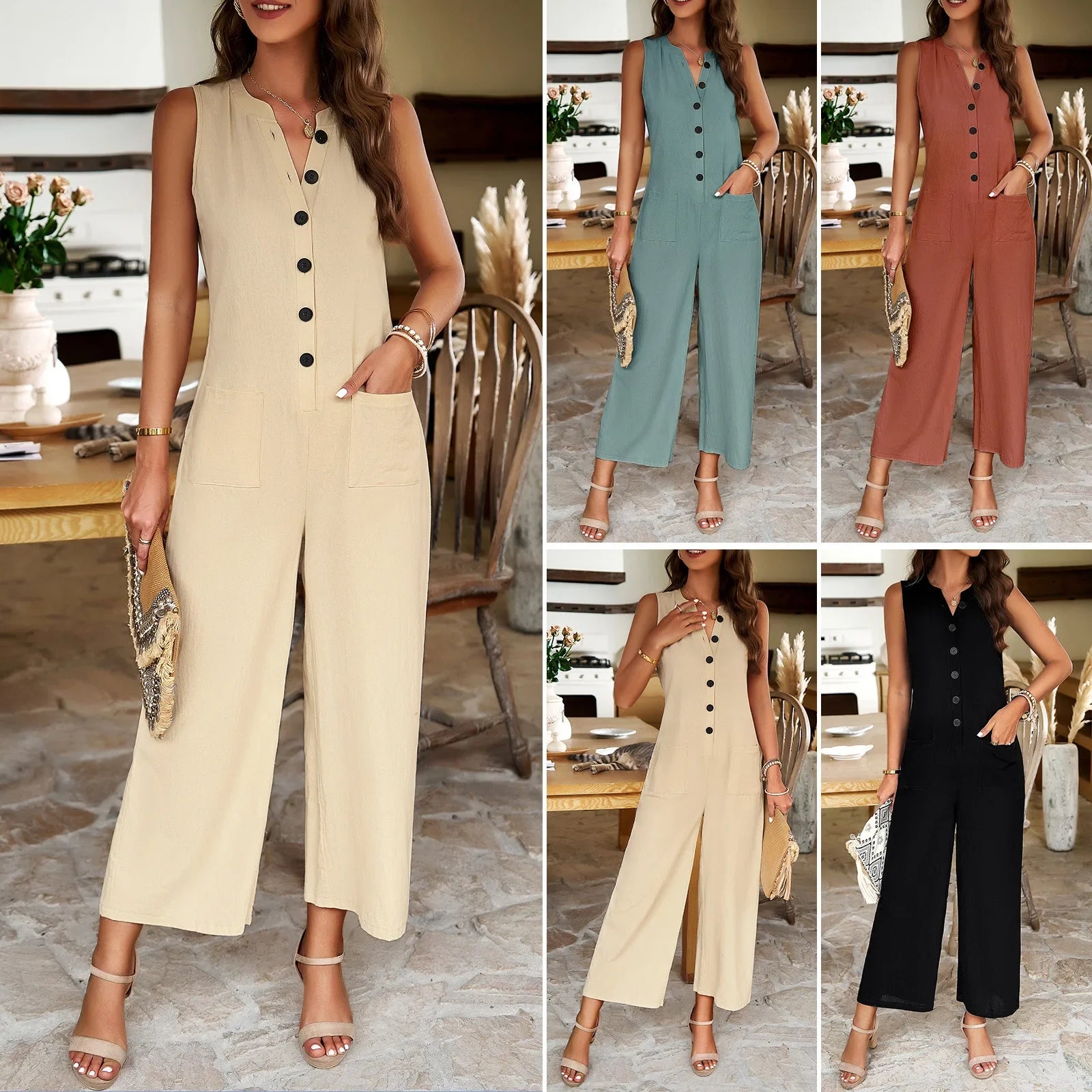 Women's Clothing Spring/summer Elegant Solid Color Jumpsuit Pants Joggers Women Cargo Pants Techwear Trousers