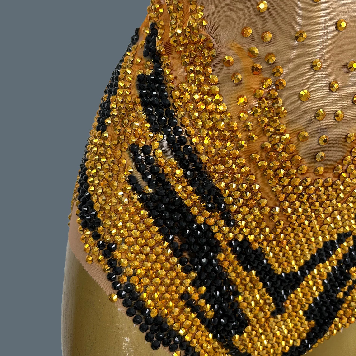 Sparkle Gold Diamonds Rompers Women Bodysuit Evening Party Crystal Outfit Female Singer Performance Dance Costume Huniu