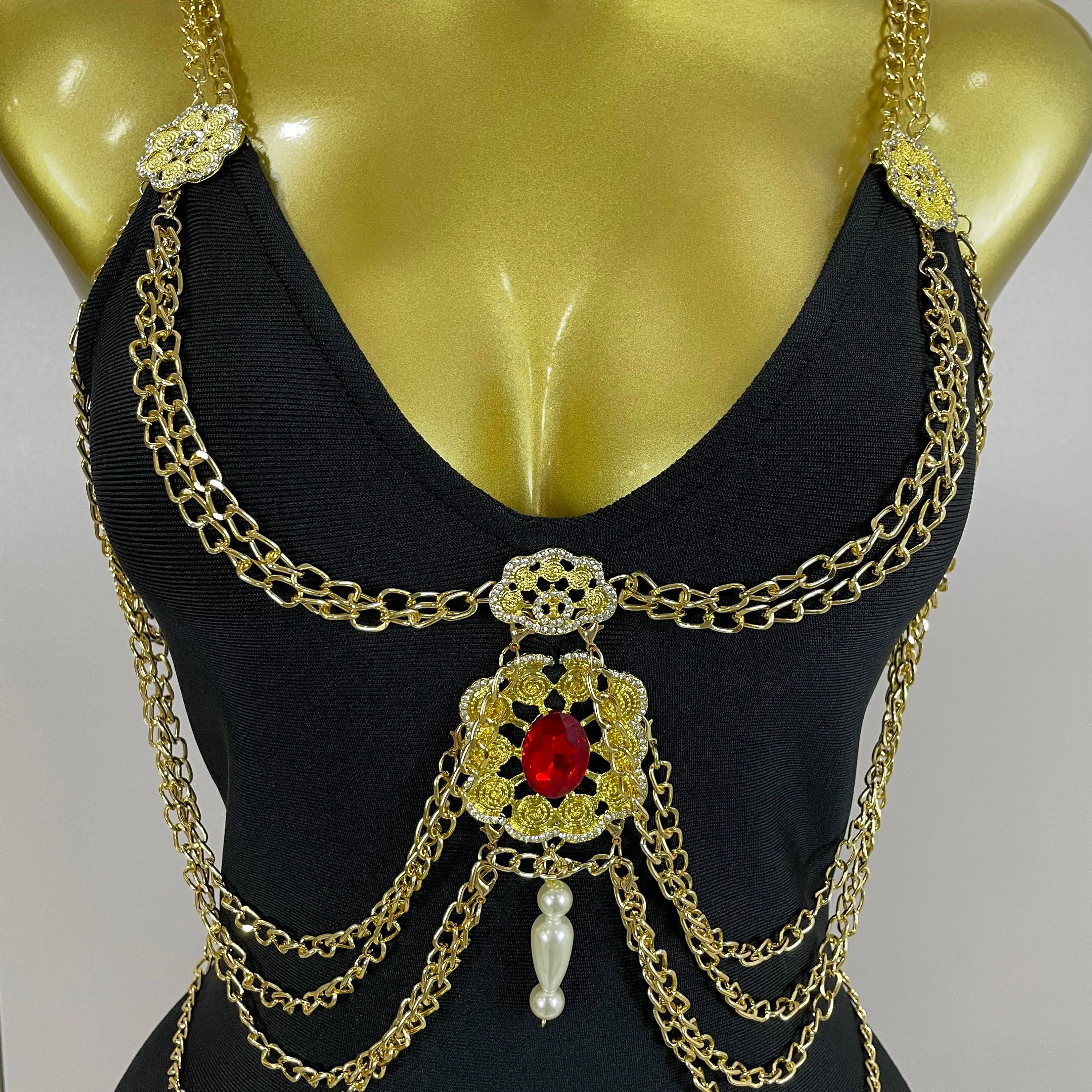 2025New New Black Chain Spaghetti Strap V-Neck Split Bandage Dress Bodycon Celebrity Club Party Long Dress Vestidos