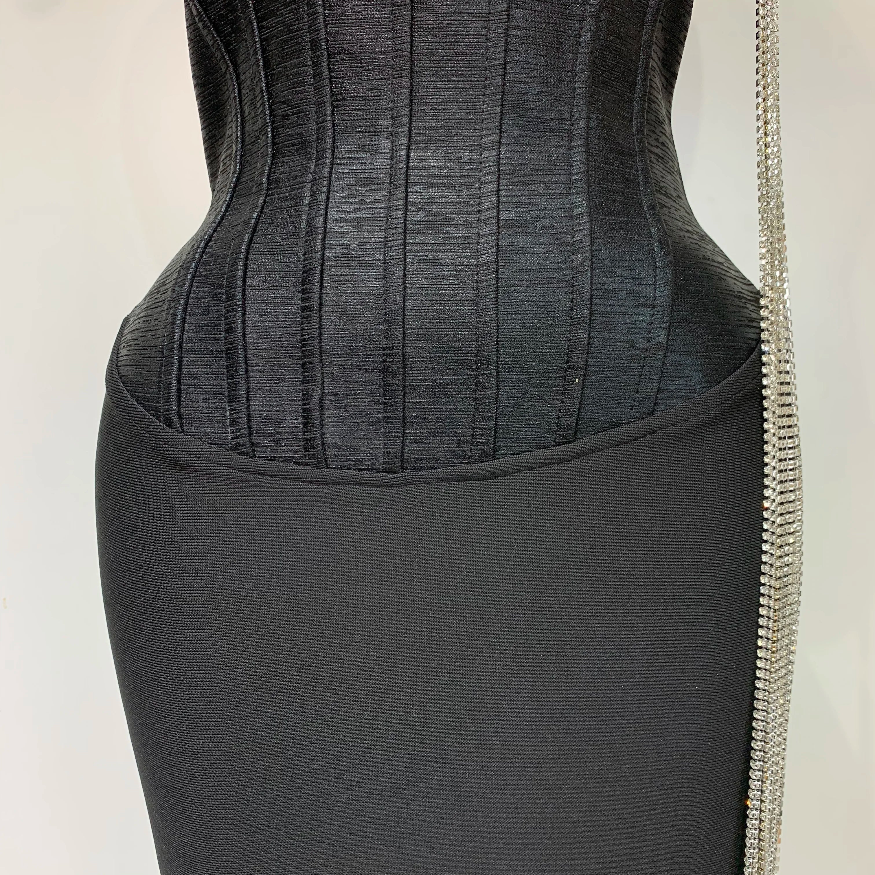 Women Sexy Strapless Backless Bandage Dresses Fashion Sleeveless Beading Cocktail Evening Party Luxury Birthday Prom Gown