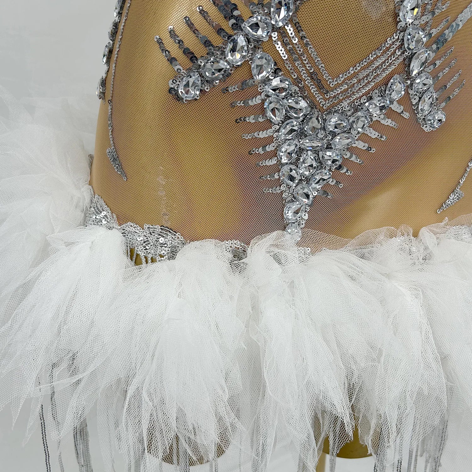 Neck-mounted Gauze Mini Dress Birthday Celebrate Party Mesh Short Outfit Sexy Women Hot Girls Night Bar Club Dance Wear Wandao