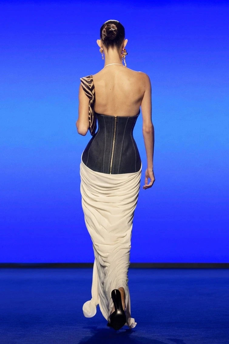 2025 New Runway Women Sexy Halter Backless Off the Shoulder Bodycon Tunic Dress Celebrity Evening Party Red Carpet Outfit