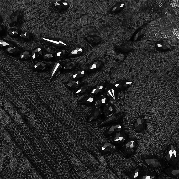 Elegant Black Lace V-Neck Mermaid Dress Gown with Sheer Sleeves for a Formal Dinner