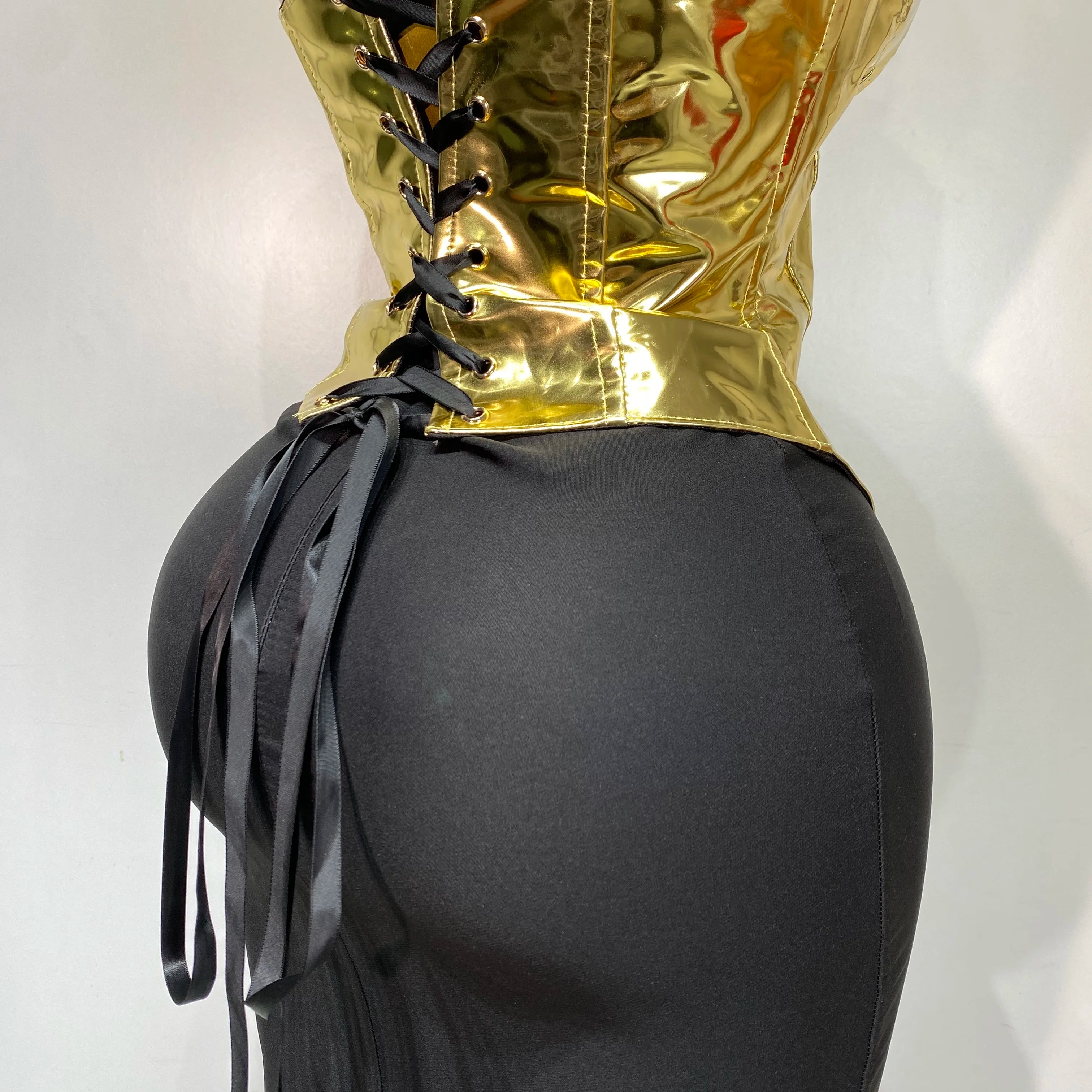 Women Sexy Strapless Gold Two Piece Set Celebrity Elegant Evening Party Maxi Skirt Suit Luxury Birthday Club Gown