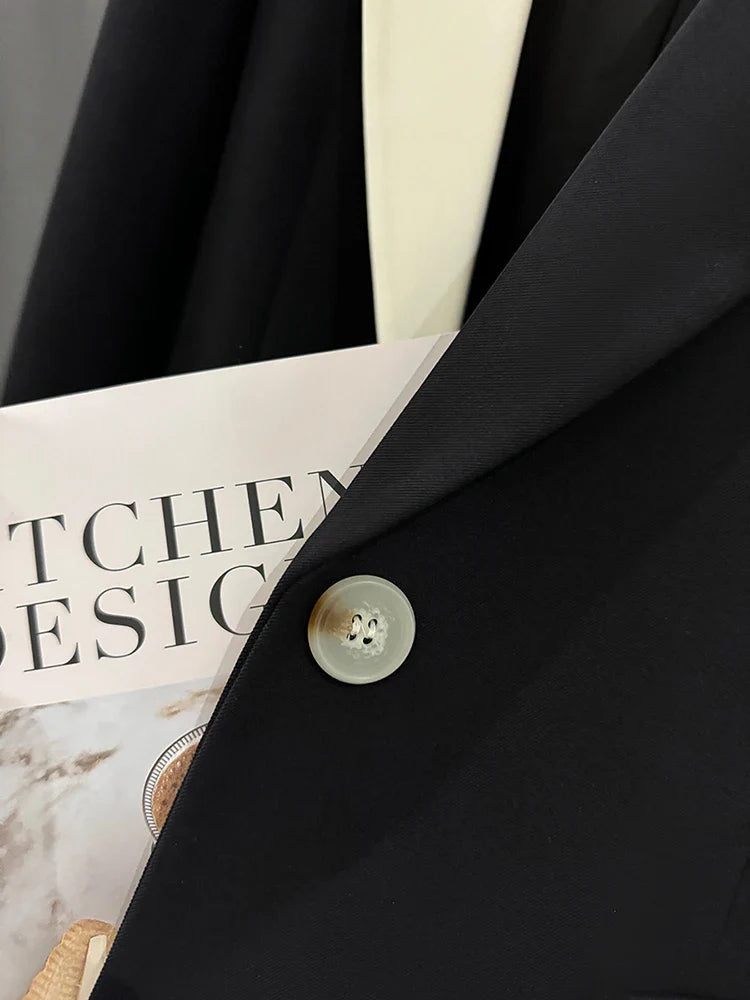 LANMREM Patchwork Design Niche Blazer For Women Color Block Single Breasted Office Lady Fashion Coat Clothing New 2DA5205