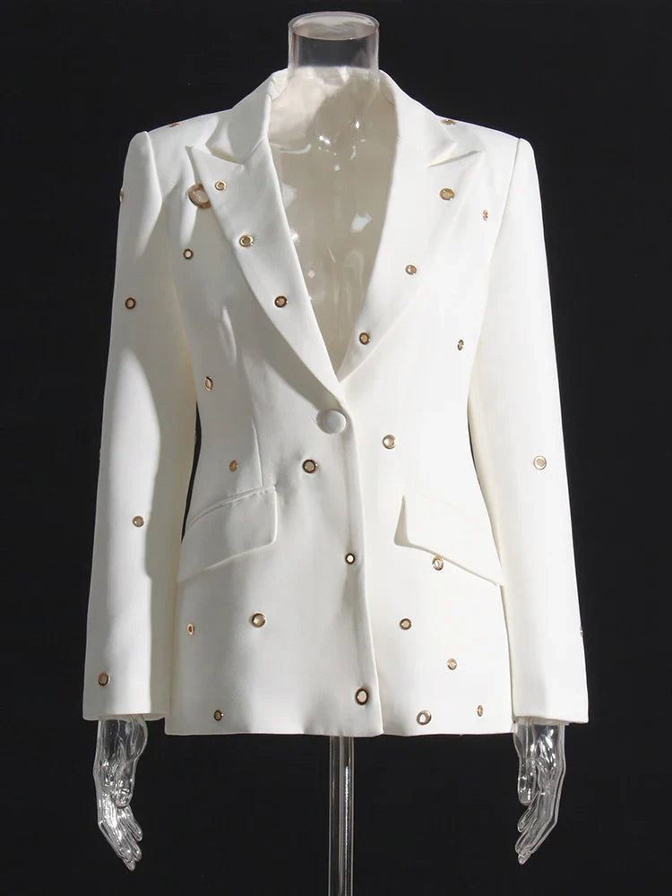 Soild Minimalist Sets For Women Turn Down Collar Long Sleeve Patchwork Button Pockets Set Female Fashion Clothing