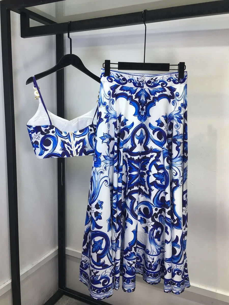 Ladies Fashion Shirt 3D Printing Corset Sexy Suspenders Womens Vest y2k Clothes New Plunge+Bustier 2 Pcs Set 1