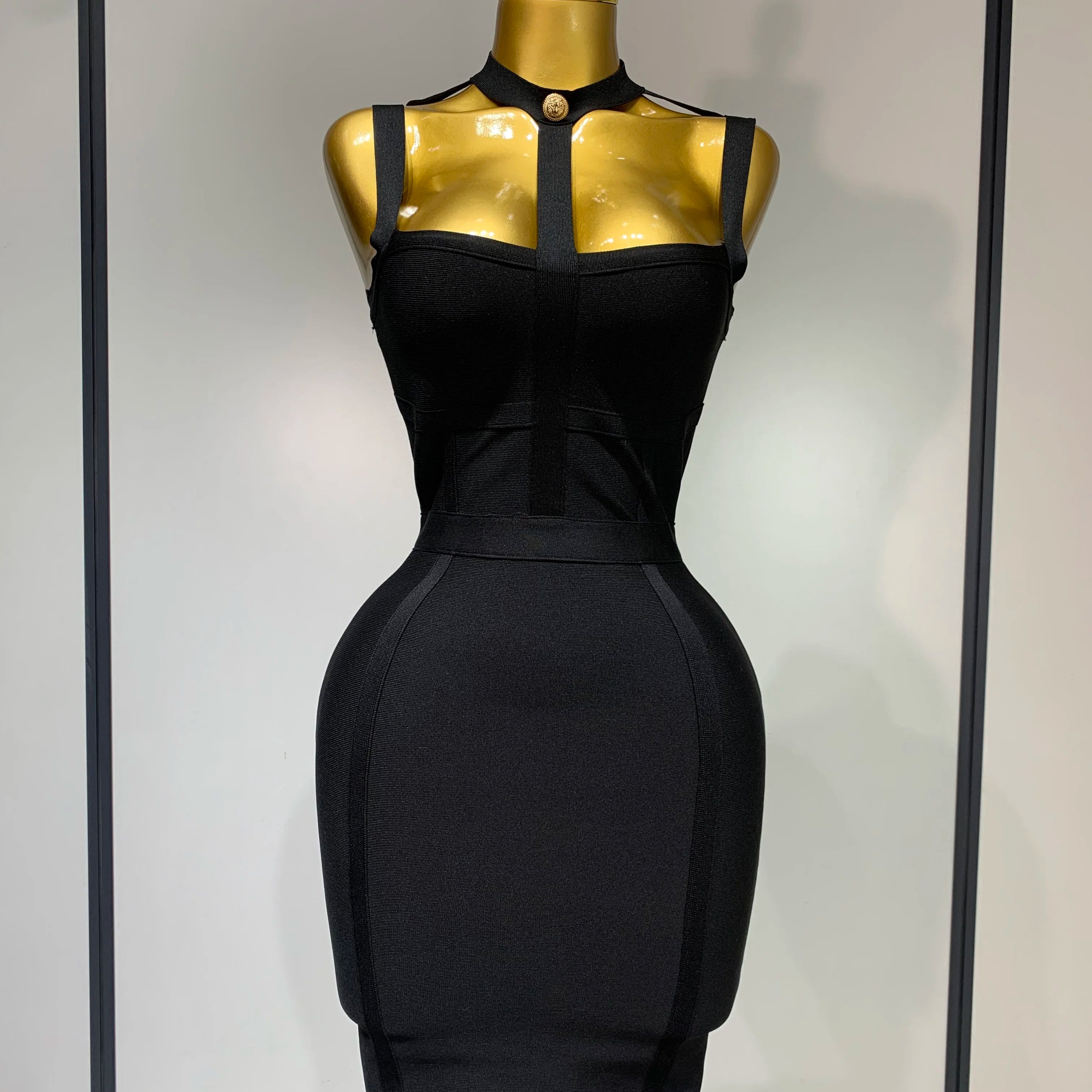 Sexy Mini Bodycon Club Party Dress Women Spaghetti Strap Bandage Dresses Short Slim Elegant Evening Party Birthday Dresses black