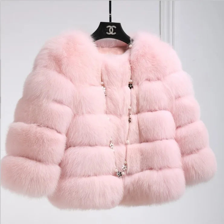 XS-6XL Mink Coat Winter Black White Faux Fur Coat Woman Elegant Fluffy Faux Fur Jacket Top Short Fur Coats Woman Clothing 11