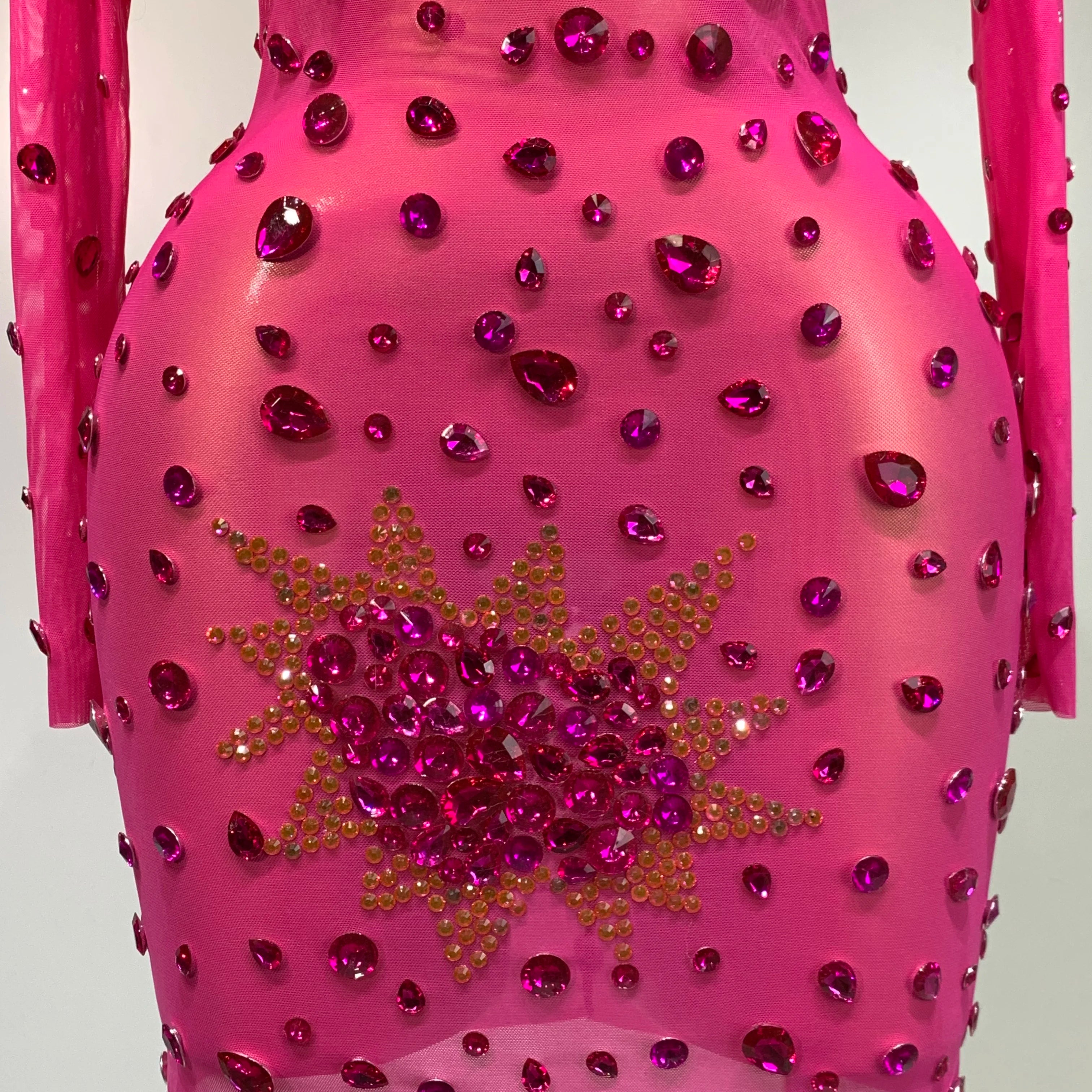 Sparkly Rhinestone Sexy Bodycon Dress 2025 New Fashion Nightclub Stage Outfit Luxury Birthday Party Dresses