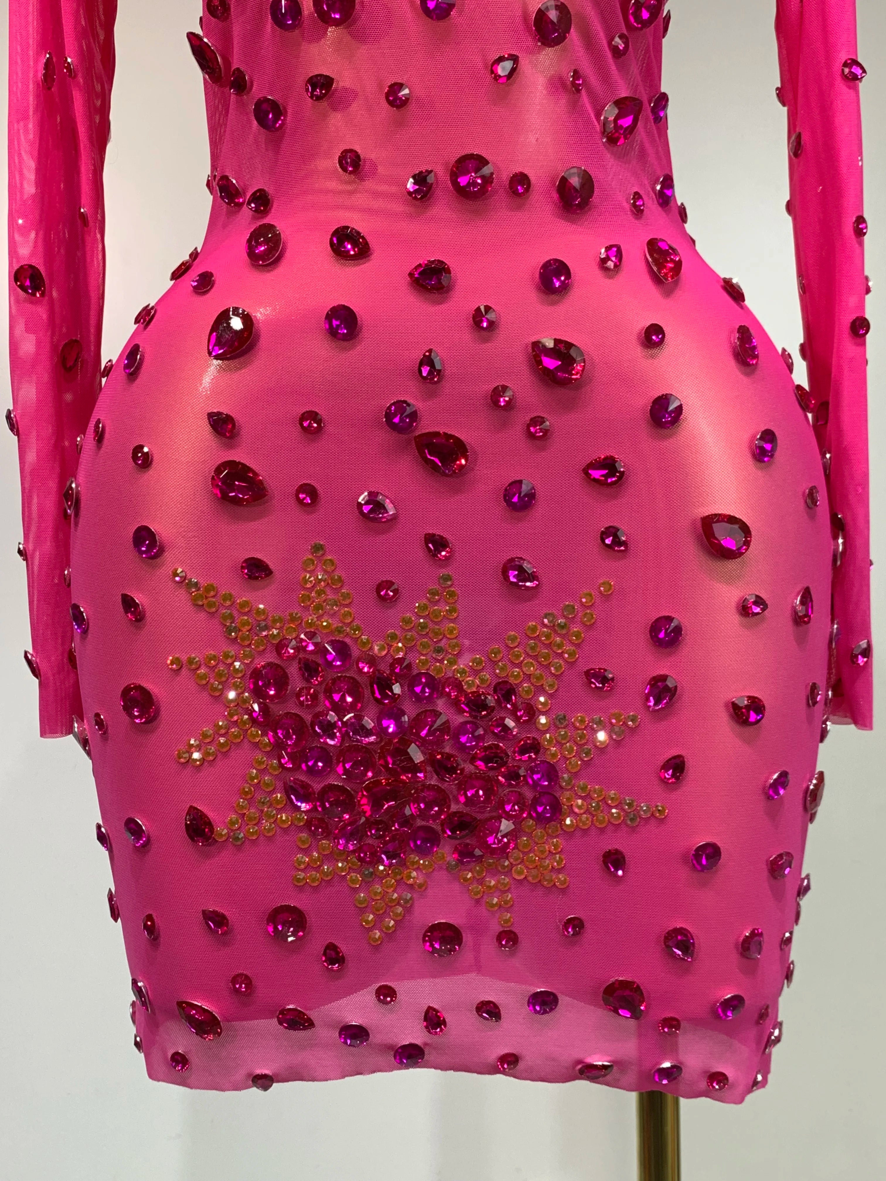 Sparkly Rhinestone Sexy Bodycon Dress 2025 New Fashion Nightclub Stage Outfit Luxury Birthday Party Dresses