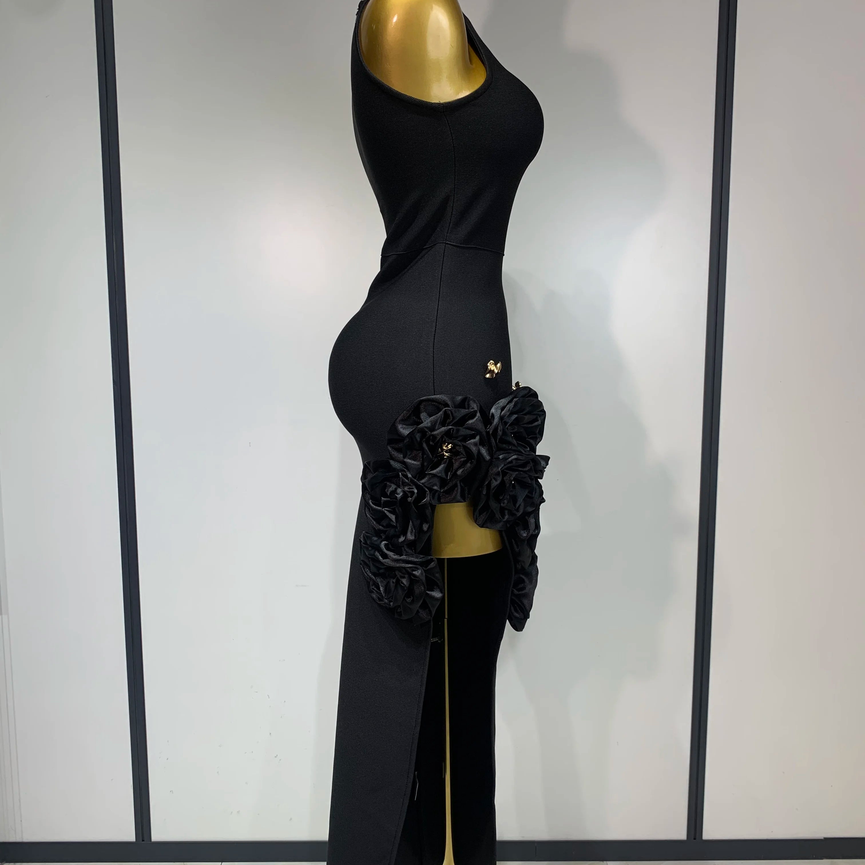 Women Fashion Celebrity Sexy Applique Black Long Bodycon Bandage Dress 2025 Elegant Evening Party Club Luxury Birthday Dresses