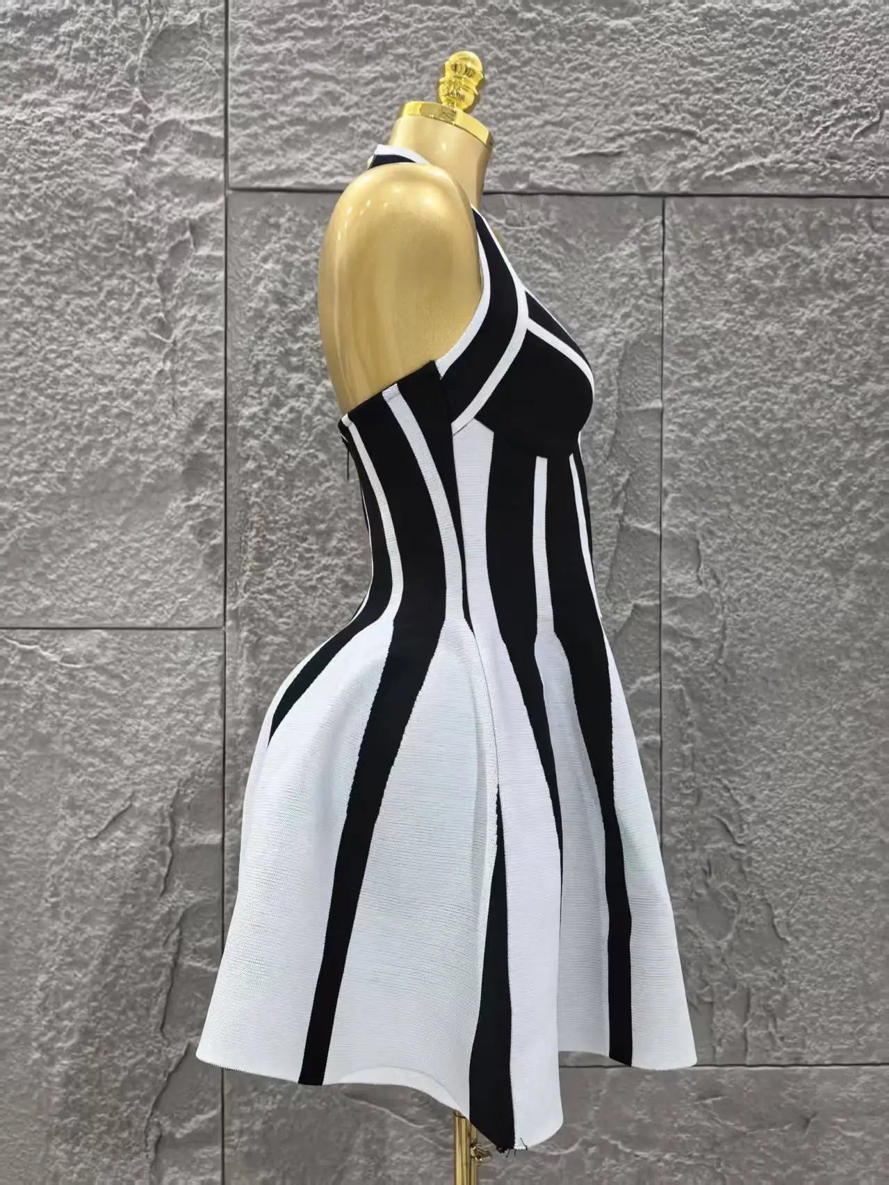 Top Quality Women Sexy Halter Backless Bandage A-Line Mini Dress Everyday Wear Celebrate Vacation Evening Party Dress