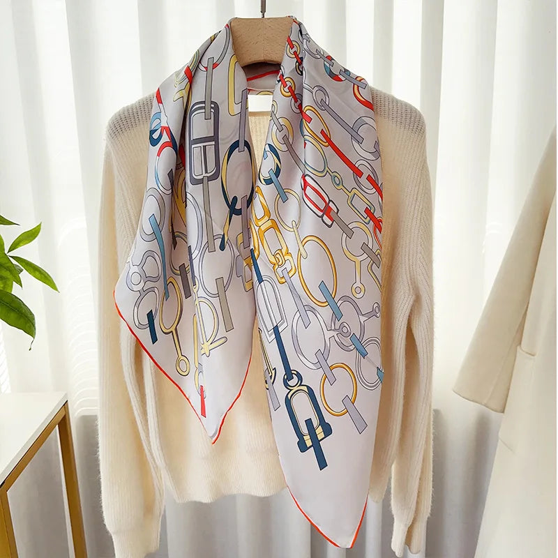 90 Silk Scarf Wraps 100% Silk Neckerchief Shawl Womens Fashion Bandana Scarf Foulard