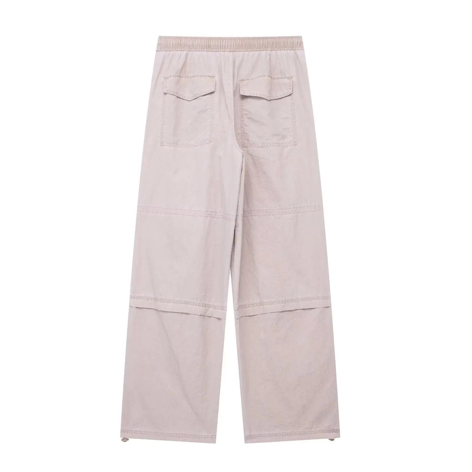 spring new women's purple multi-pocket workwear style lace-up trousers to show your style