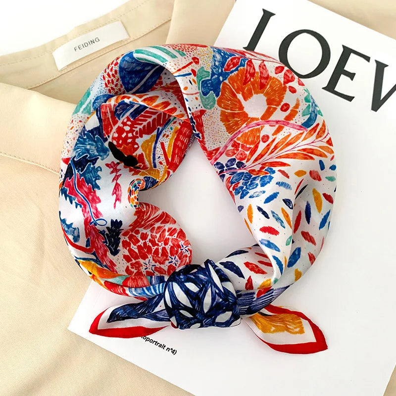 53cm Pure Silk Scarf Women Square Scarves Foulard Hairbands Lady Luxury Designer Female Bandana Neck Kerchief Ties Bandana Hijab 53cm Silk Scarf 30 53X53CM