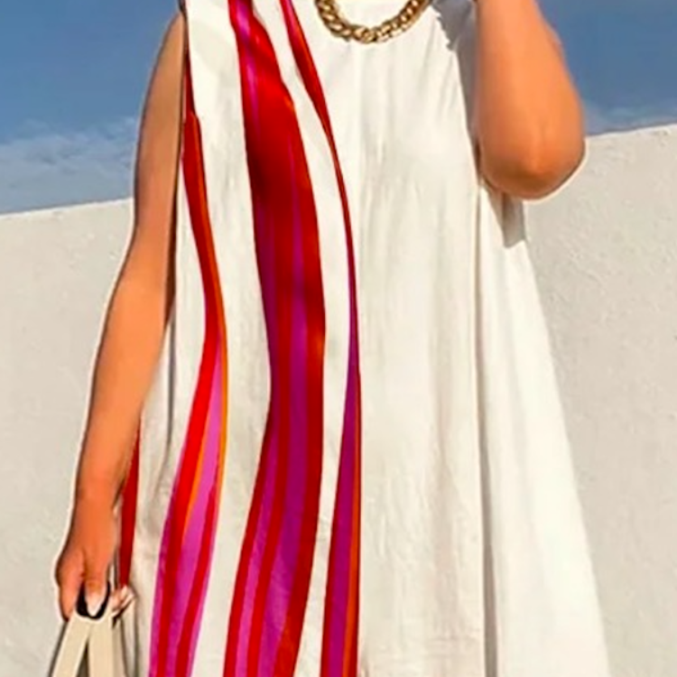 Yeezzi 2024 New Fashion Striped Contrast Color Wide Leg Jumpsuits Summer Sleeveless Going Out One Piece Outfit For Women