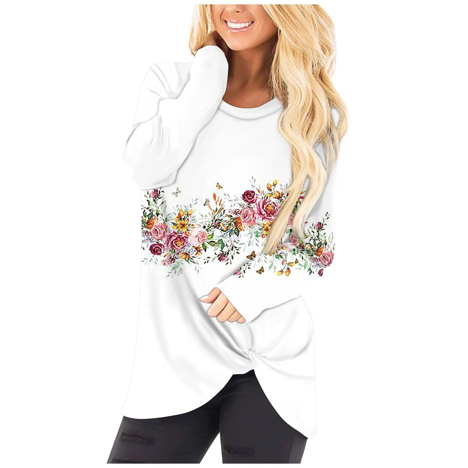 Sweatshirt Women Fashionable Round Neck Women Pullover Winter 2024 New Long Sleeves Women Sweatshirts Luxury Hoodies Women White