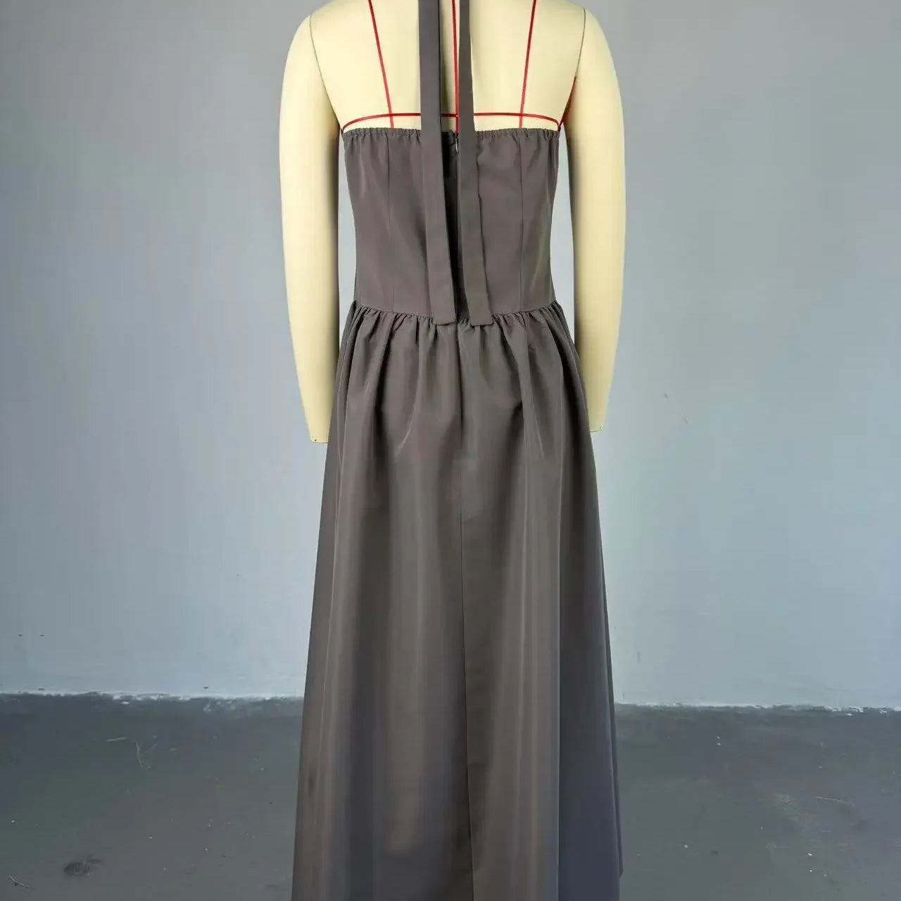 CM.YAYA 2024 Summer Sleeveless Sweet Strapless Slim Halter Floor-Length Long Women Dress Beach Party Evening Sexy Maxi Dresses