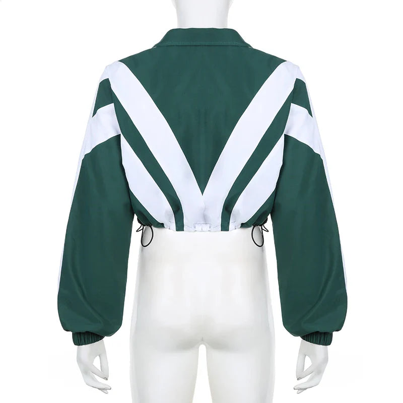 BIIKPIIK Contrast-color Women Tracksuits Sporty Fitness Fashion Two Piece Pants Sets Jacket + Pants Jogging Street Style Outfits