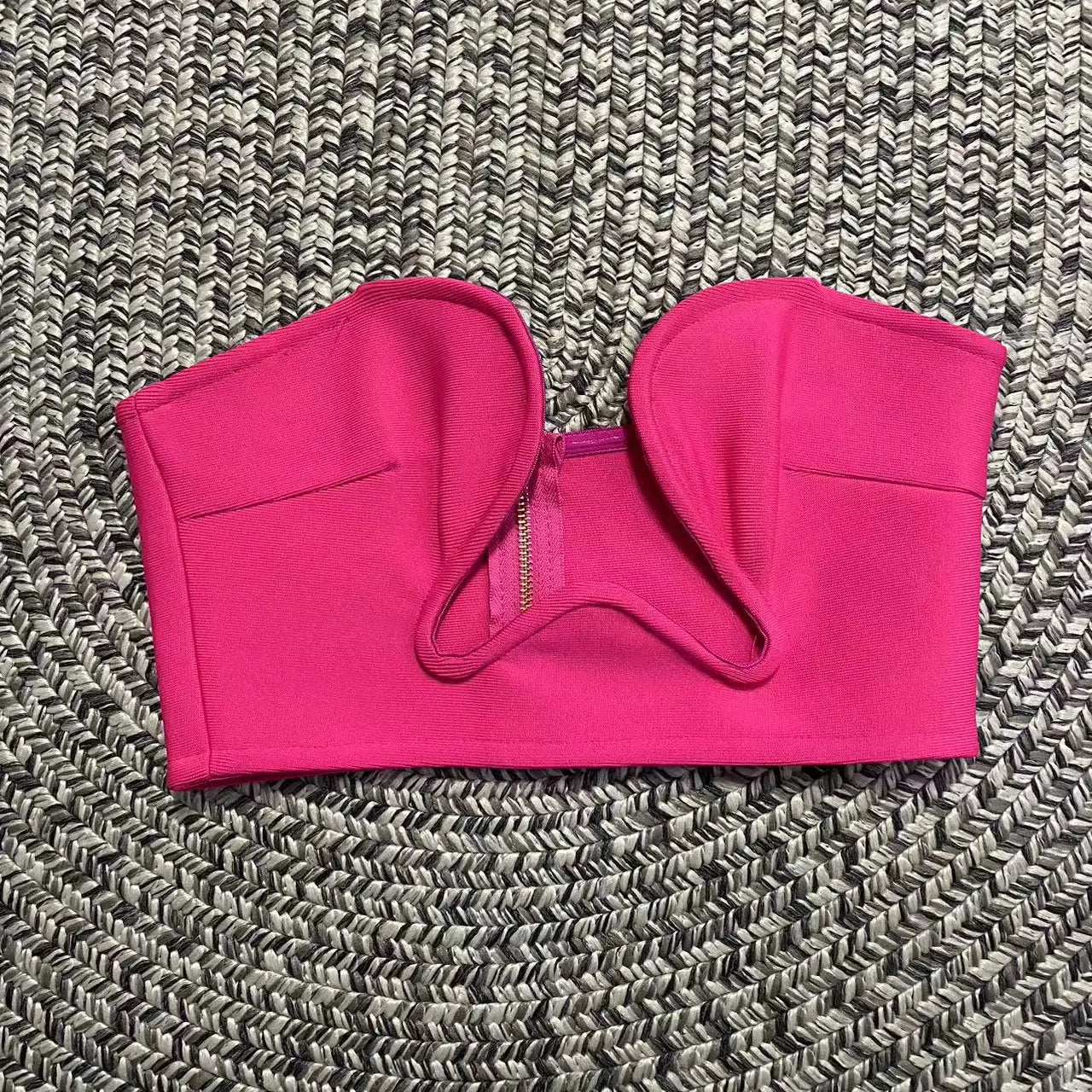 New Summer Black White Fashion Off the Shoulder Tops Sexy Bandage Strapless Short Tops Tank High Quality Rose Red