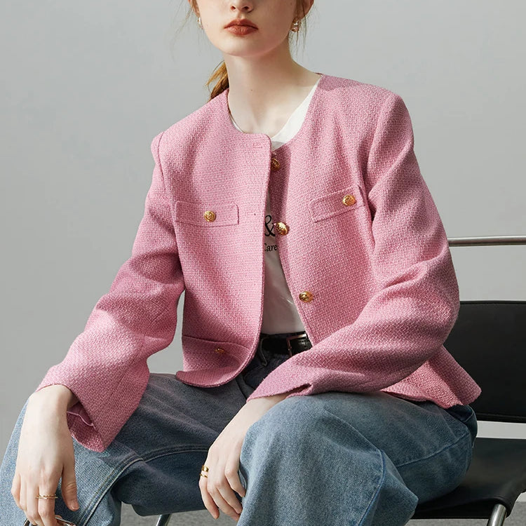 Tweed Jacket Women Autumn Short Coat Mini Skirts Temperament Two-piece Suit Design Sense Graceful Special Female Suits