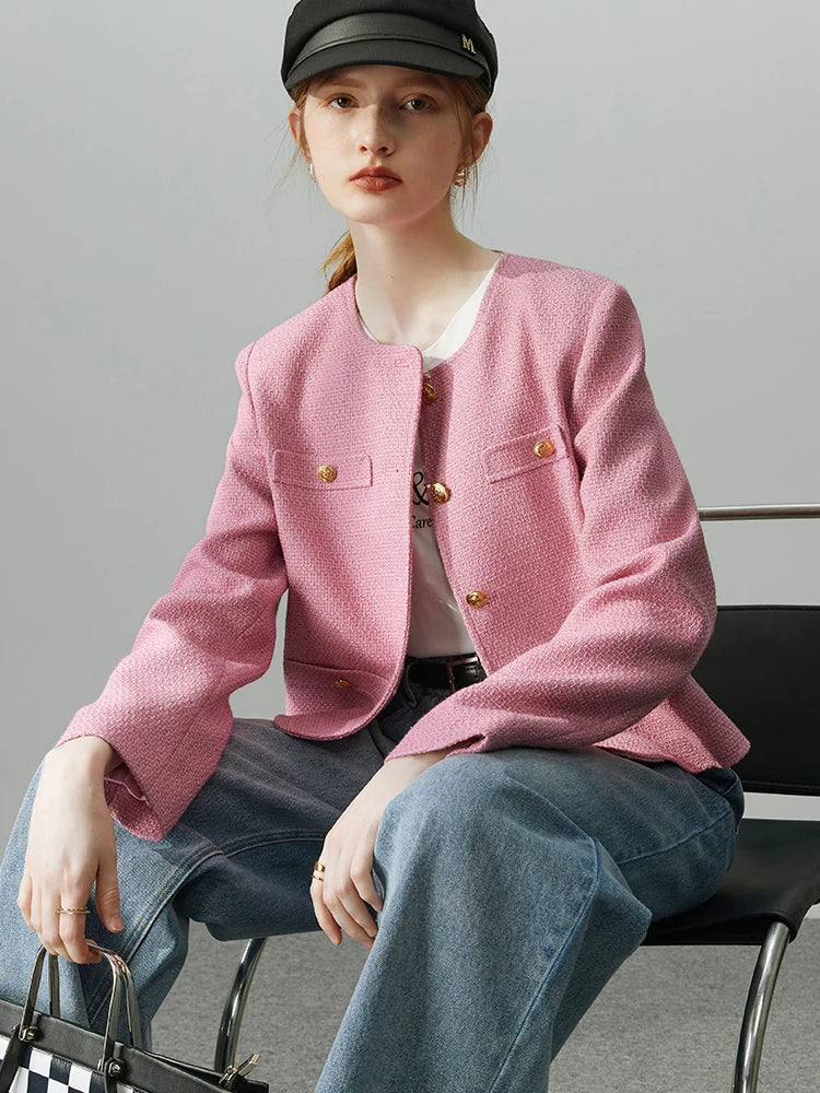 Tweed Jacket Women Autumn Short Coat Mini Skirts Temperament Two-piece Suit Design Sense Graceful Special Female Suits