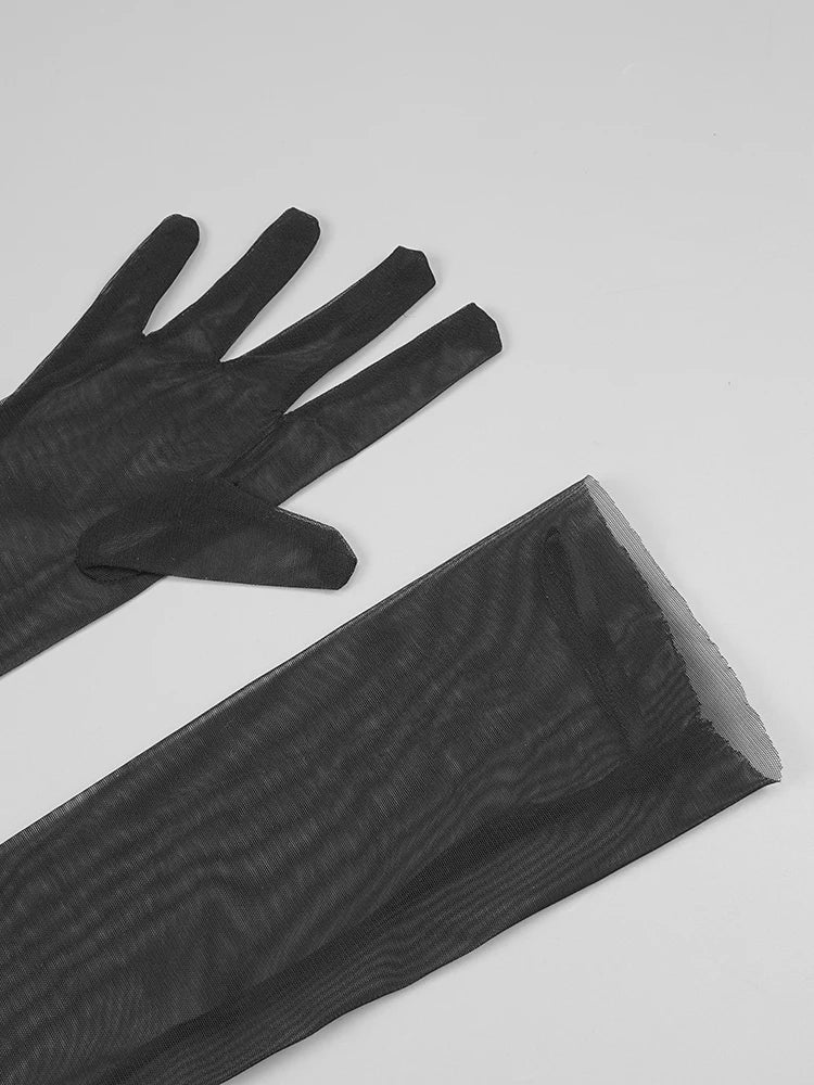 Strapless Backless Lace Split Black Mesh Maxi Long Bodycon Dress Elegant Cocktail Party Evening Gowns Vestido