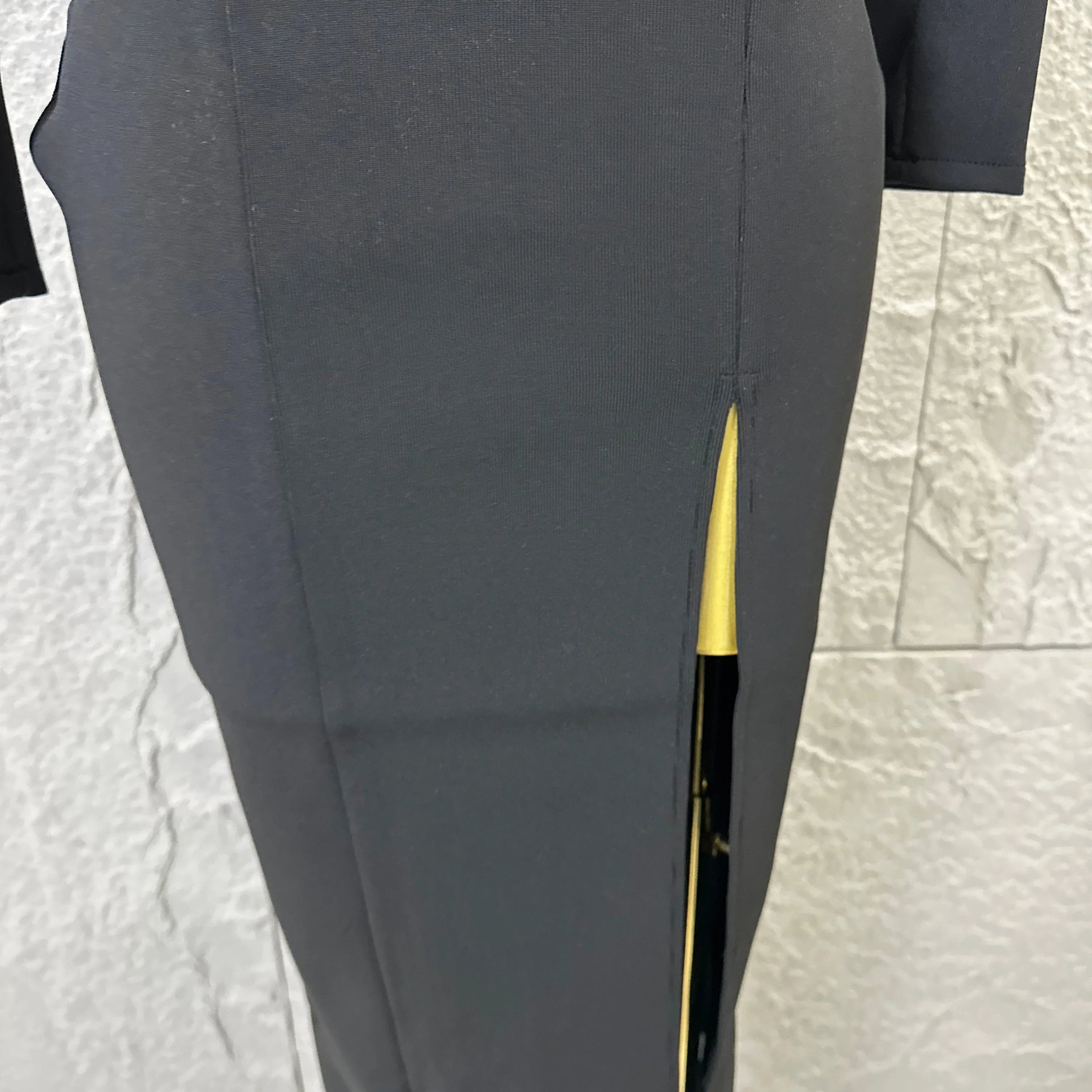 High QualityBlack Off-Shoulder Bodycon Midi Dress Women Sexy Sheer Mesh Plunge V Neck Long Sleeve High Slit Cocktail Outfit