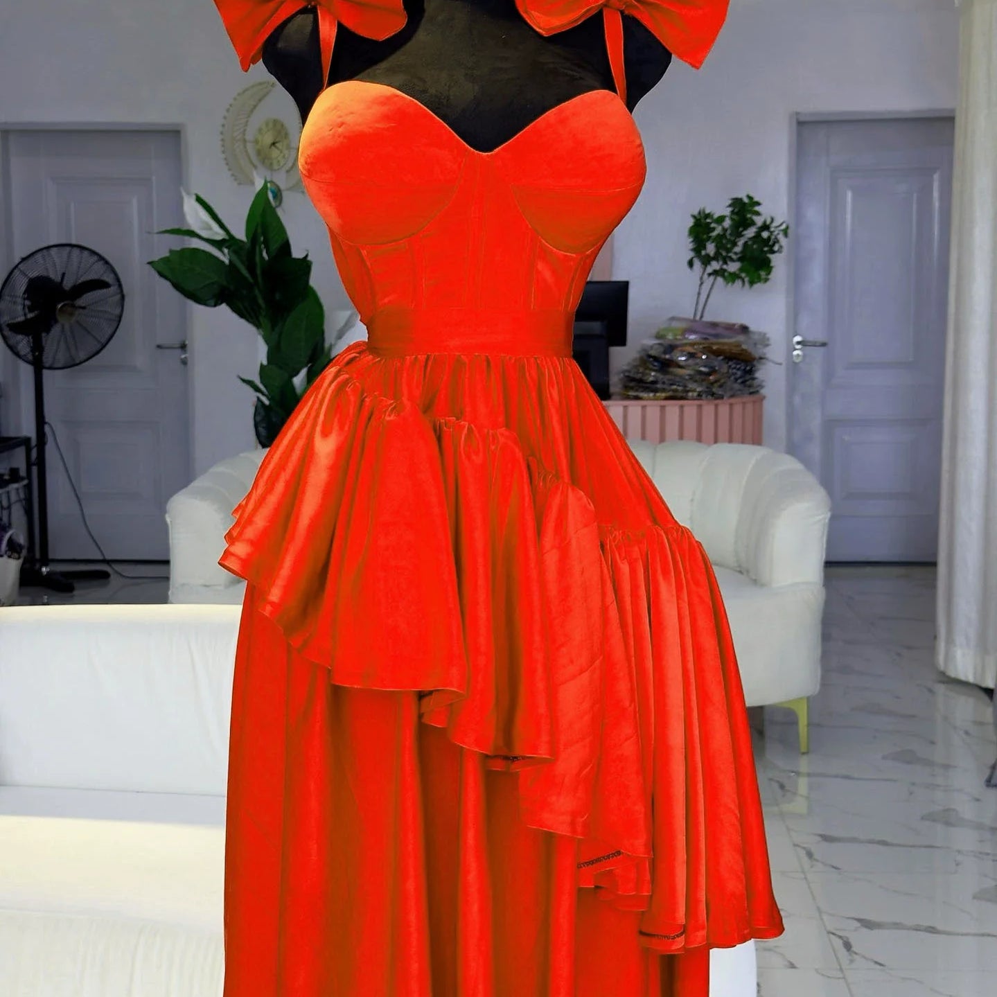 CM.YAYA Women Sleeveless Strap Bow Ruffles Long Maxi Dress 2025 Holiday Beach Birthday Evening Sexy Girl Party Dresses Vestidos Red