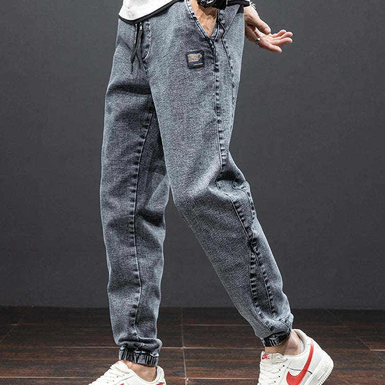 Spring Summer Black Blue Cargo Jeans Men Streetwear Denim Jogger Pants Men Baggy Harem Jean Trousers Plus Size 6XL 7XL 8XL