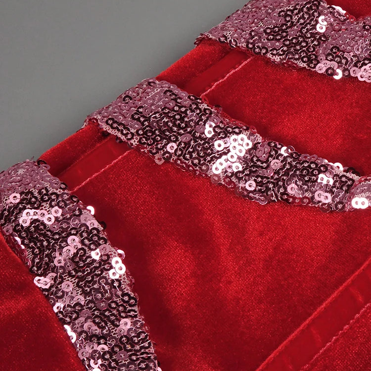 Red Mermaid Birthday Long Dress Off The Shoulder Sequins Details Sparkling Satin Pleated Prom Party Evening Gowns