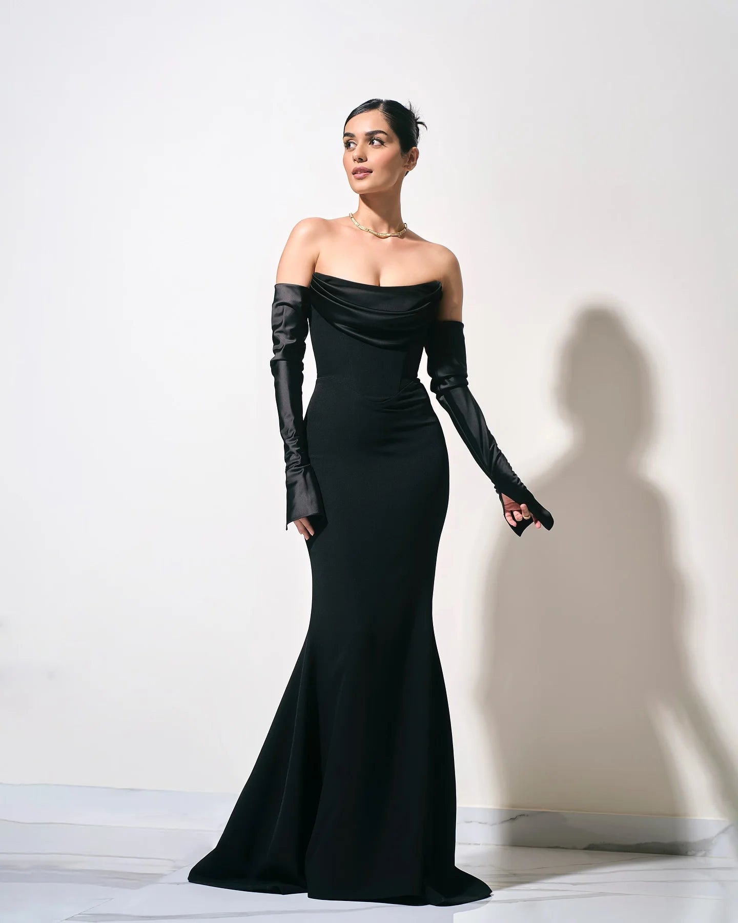 Sexy Off The Shoulder Long Sleeve Strapless Floor Length Dress Elegant Woman Wedding Party Vestido Celebrity Party black