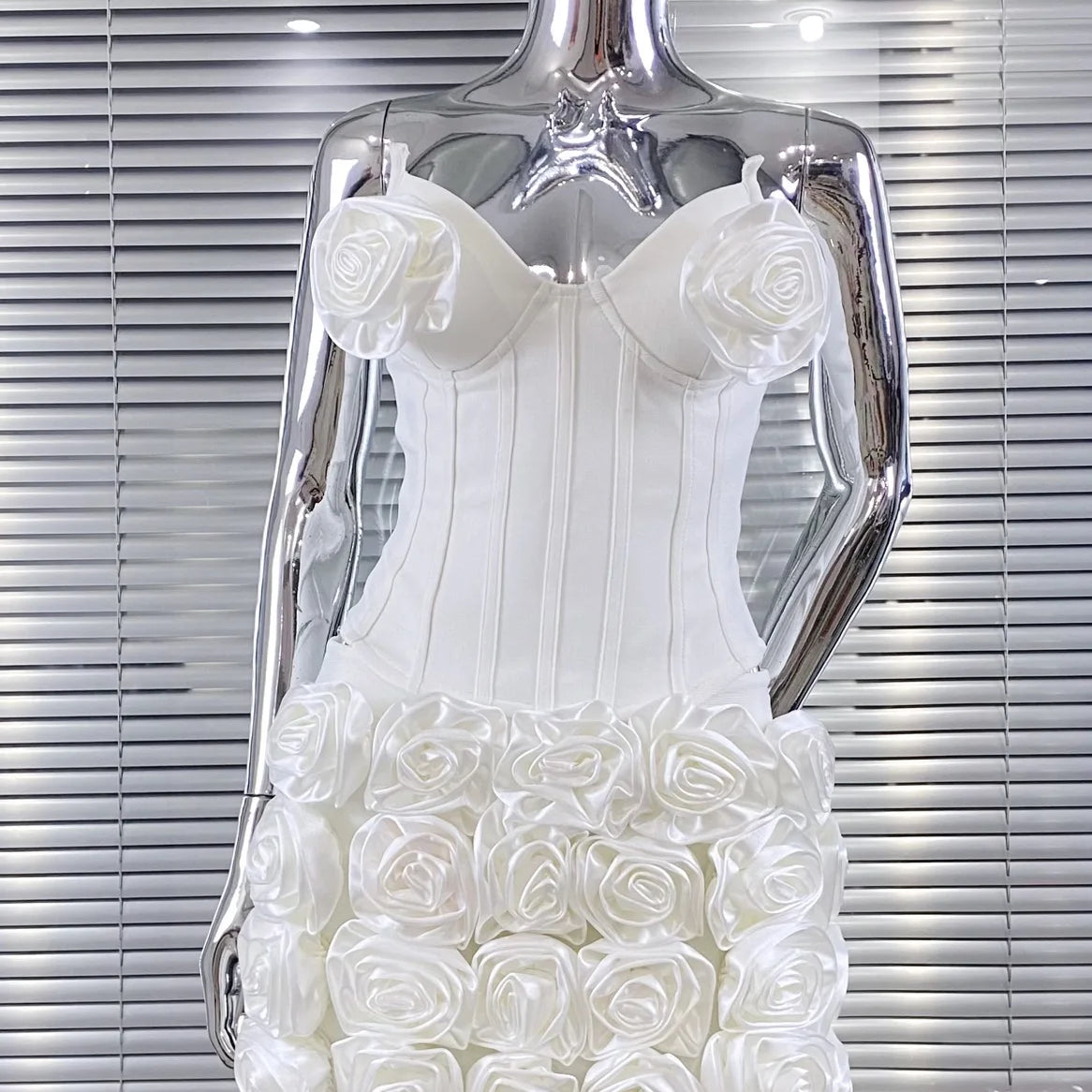 New White Color Women Sexy Full Florals 2 Pieces Bodycon Mini Bandage Dress Celebrate Nightclub Party Birthday Vacation Wear