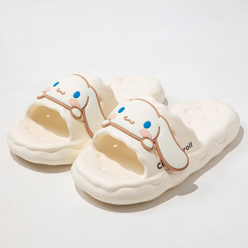 Sanrio Anime Kawaii Kuromi Cinnamoroll Slipper Cute Cartoon My Melody Summer Eva Soft Soled Home Non-Slip Sandals Creative Gifts white