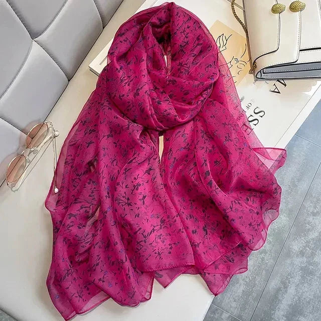 Silk Scarf Fashion Design Neck Foulard Female Luxury Hijab Women Warm Beach Scarves Echarpe Shawl Large Wrap Echarpe Bandana see chart 23