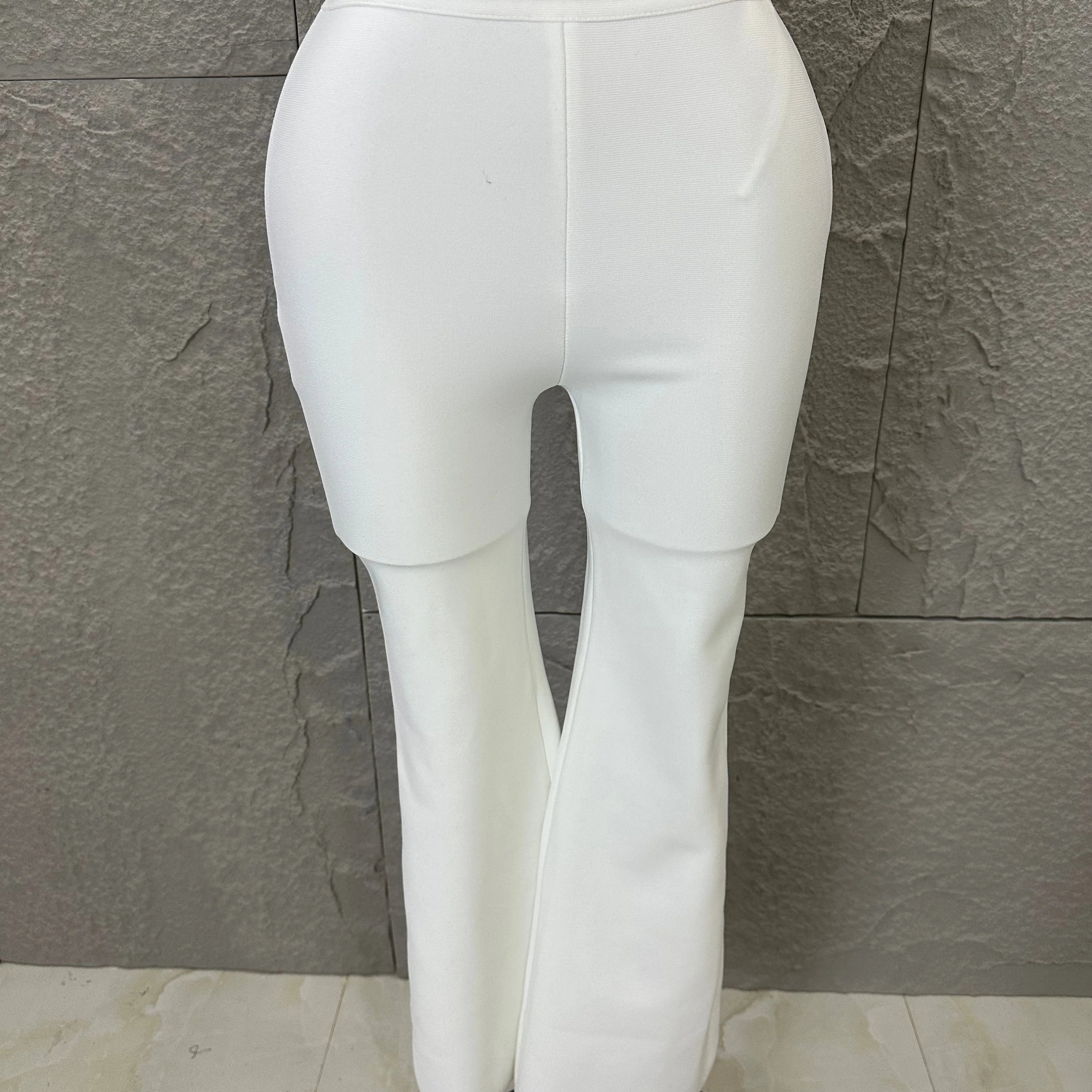 Elegant Two Piece Set Women Halter 3D Flower Crop Top High Waist Flare Pants Bandage Suit Party Casual Formal Wear