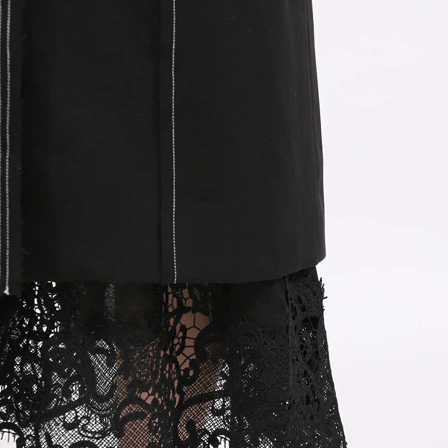 Slimming Spliced Single Breasted Elegant Trench for Women Lapel Long Sleeves Temperament Jacket Femlae Clothing New