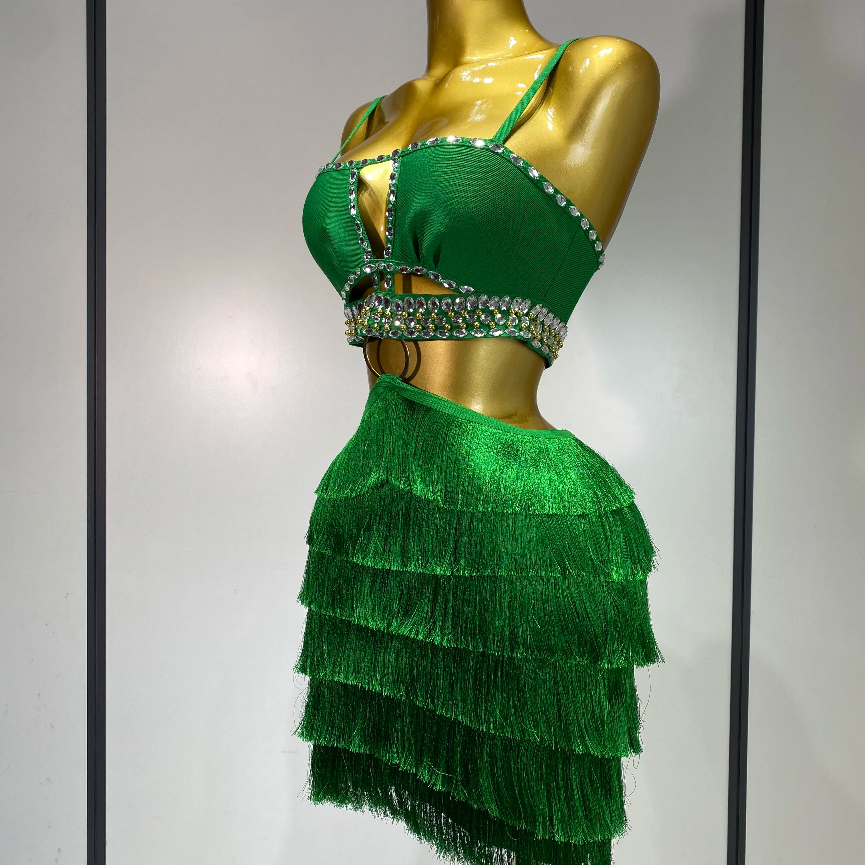 Sexy Sling Backless Dress Women Green Bodycon Bandage Dress 2025 Celebrity Elegant Evening Club Luxury Birthday Party Dresses