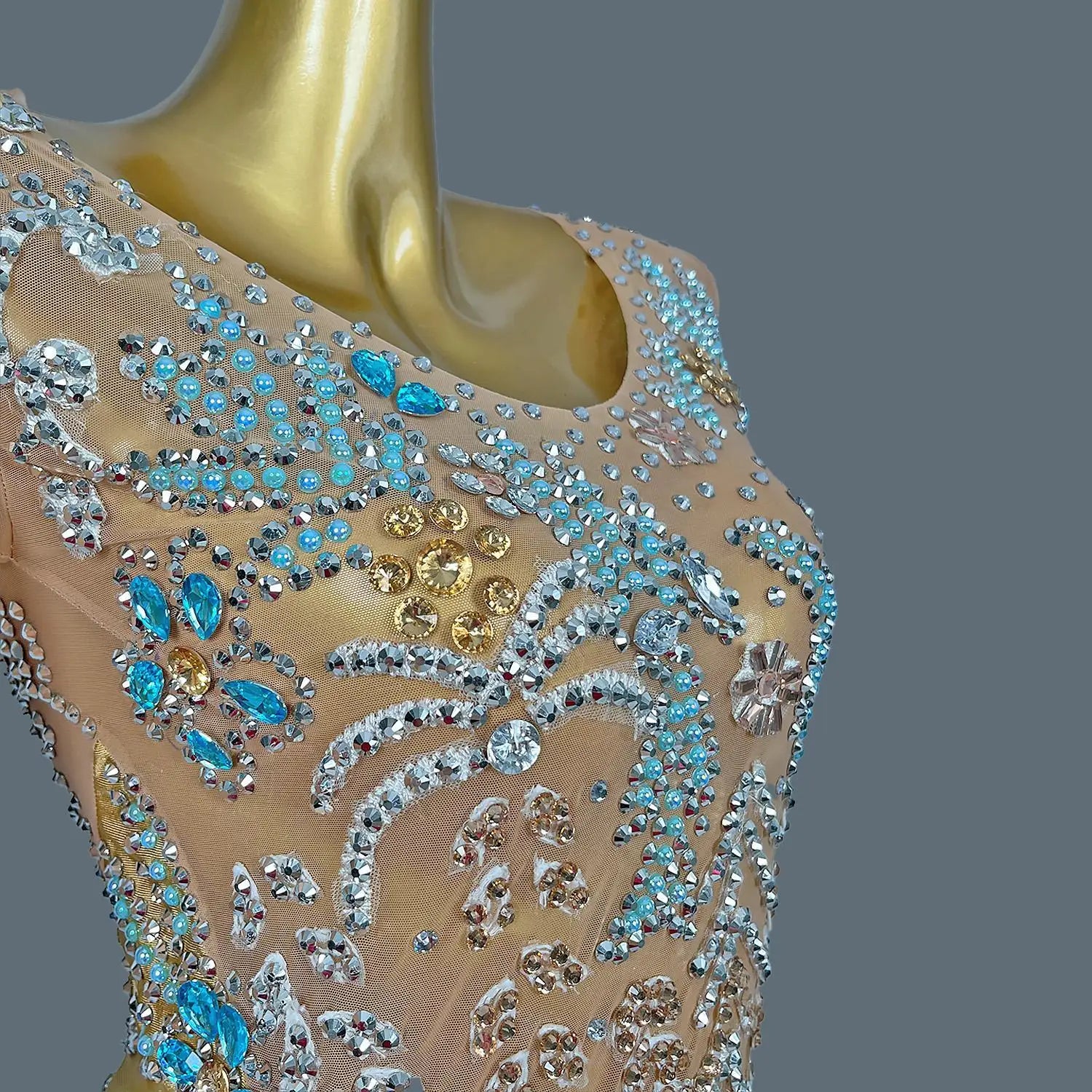 Sexy Transparent Mesh Tassel Dress Women Evening Dress Birthday Celebrate Outfit Club Sexy Show Costume Luxury Rhinestone Lanhai