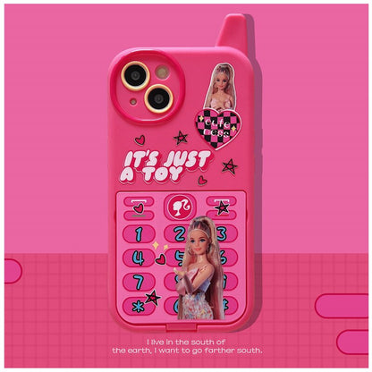 Y2K filles miroir étui de téléphone portable Barbie mode femmes Iphone 14Promax coque 12 13 Xr Smartphone coque de protection porte-clés cadeau 