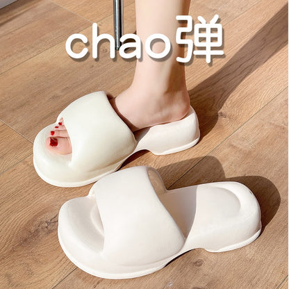 Women Indoor Street Bread Slippers Summer Platform Shoes For Female Thick Sole Solid Color Ladies Fashion Slides Girls Sandals