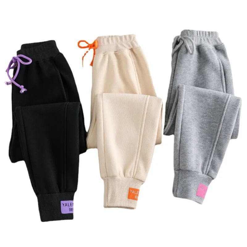 New Gray women Sweatpants Autumn Winter Baggy Streetwear Oversize Sports Pants Black winter thick Joggers Streetwear Trousers