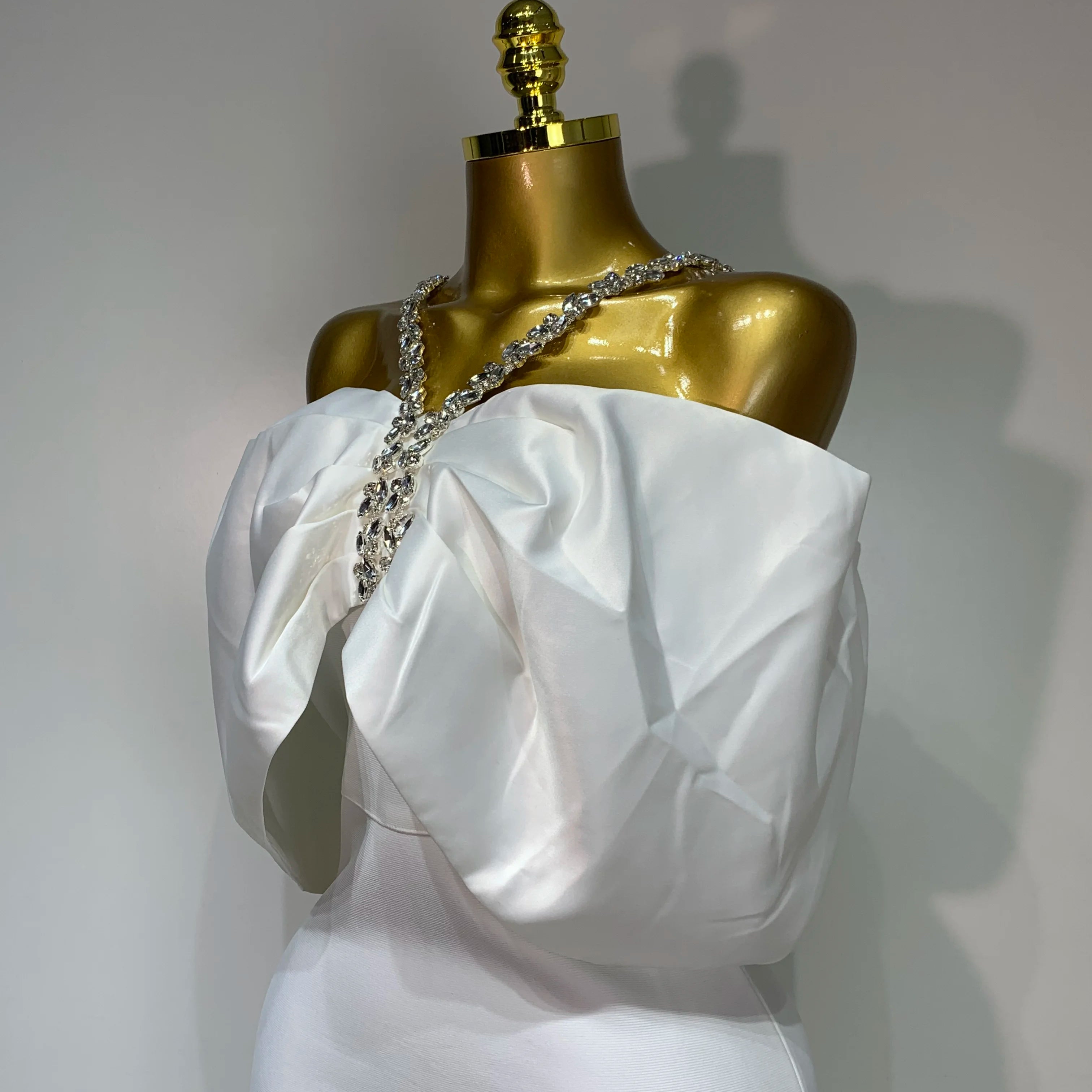 Luxury Rhinestone Chain Off Shoulder Vintage Butterfly Chic Bodycon Dress High Street Elegant Evening Party Birtyday Clothing