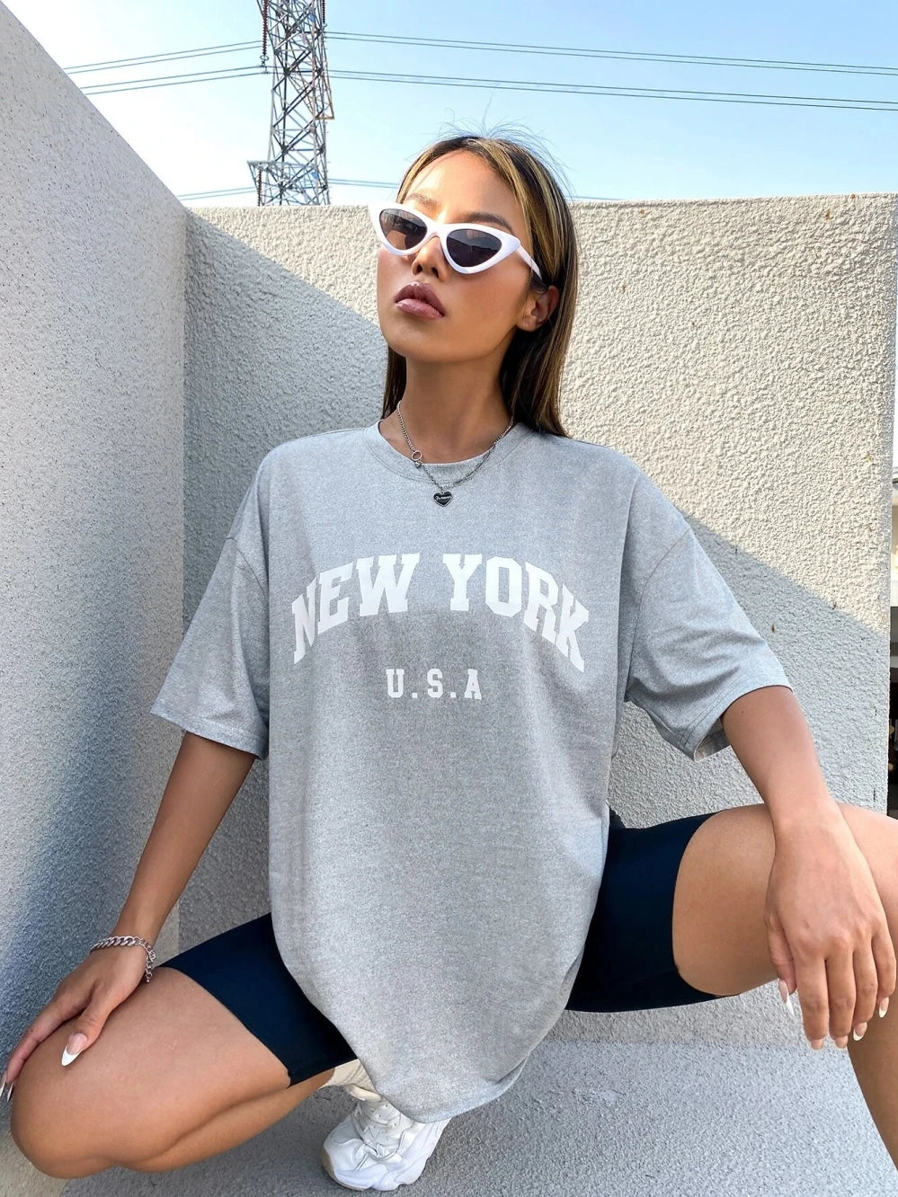 U.S.A New York USA City Street Printed Women T Shirts Breathable Summer T-Shirt Fashion Tees Clothing O-Neck Short Sleeve
