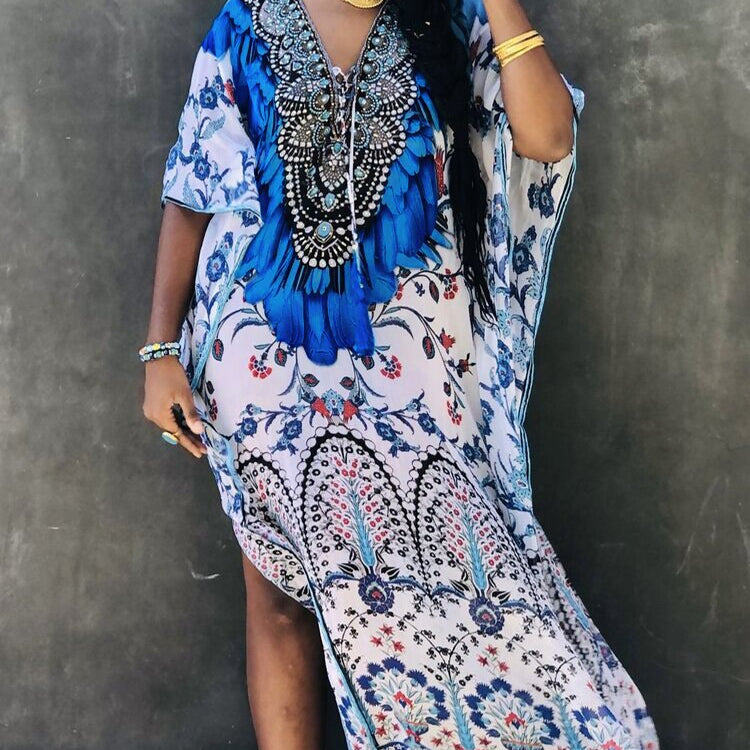 Plus Size Beach Cover Up Robe Plage Sarong Swimsuit Cover Up Pareos Color-09 One Size