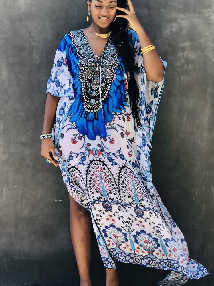 Plus Size Beach Cover Up Robe Plage Sarong Swimsuit Cover Up Pareos Color-09 One Size